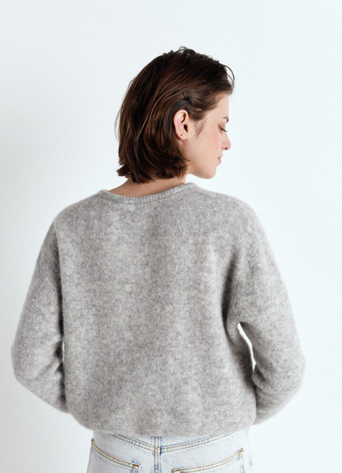 American Vintage Vitow Cardigan - Light Grey Melange