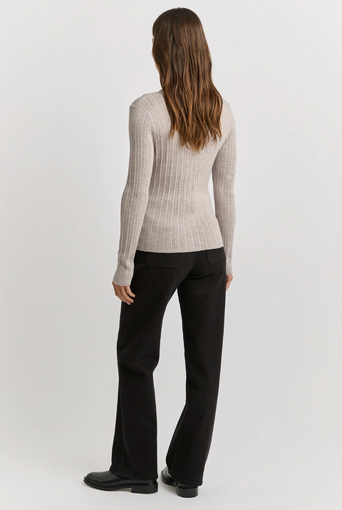 Toorallie Variegated Rib Cardigan - Light Oat