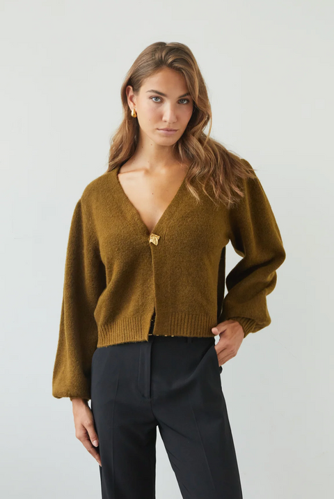 Charli London Hollie Cardigan - Khaki