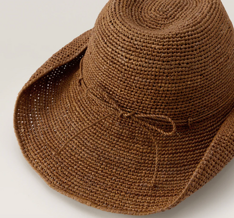Helen Kaminski Belen Raffia Crochet Fedora - Nutshell
