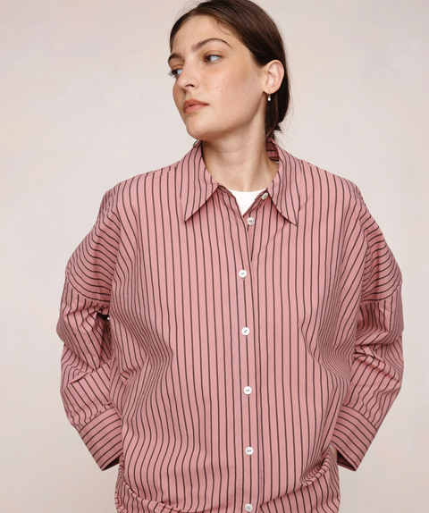 Marle Edie Shirt - Rosewood Stripe