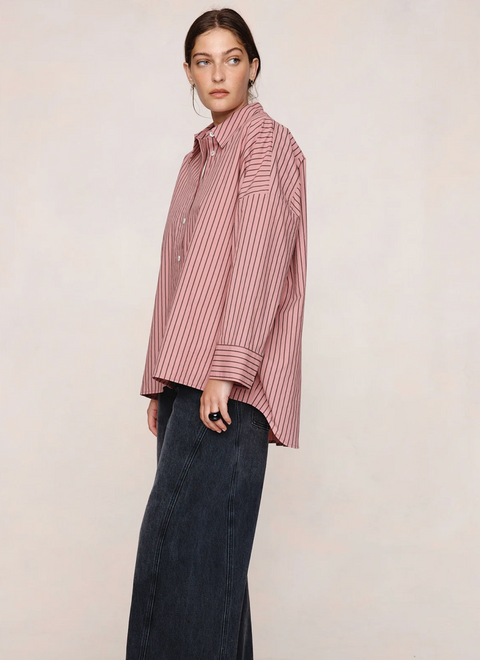Marle Edie Shirt - Rosewood Stripe