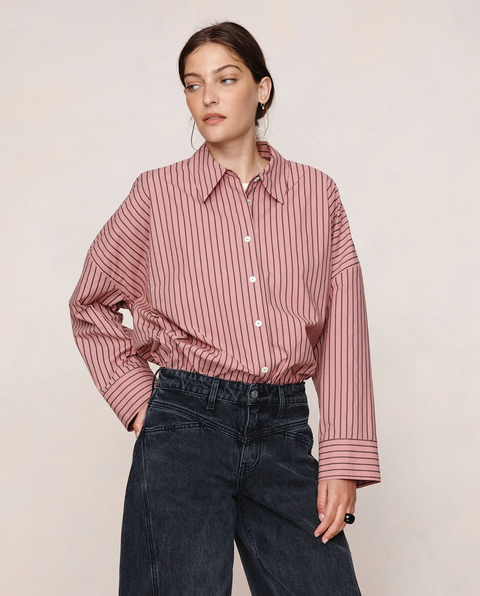 Marle Edie Shirt - Rosewood Stripe