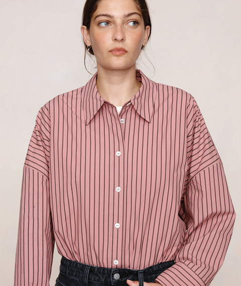 Marle Edie Shirt - Rosewood Stripe