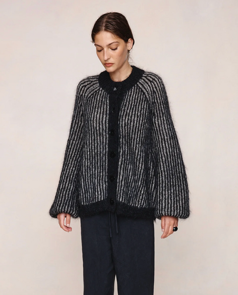 Marle Jasper Cardigan - Black/Greige