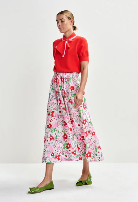 Essentiel Antwerp Julianne Flower Spill Skirt - Cotton Candy