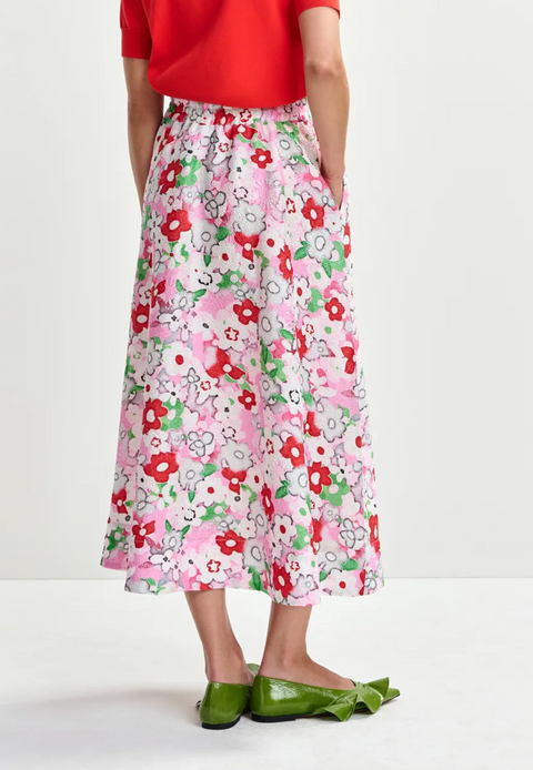 Essentiel Antwerp Julianne Flower Spill Skirt - Cotton Candy