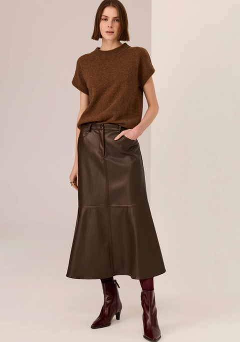 POL Clothing Astor Knit Top - Toffee