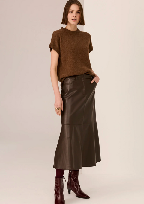 POL Clothing Astor Knit Top - Toffee