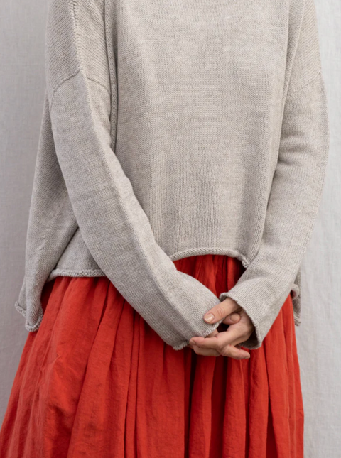 Luna Gallery Cotton Roll Neck Jumper - Linen