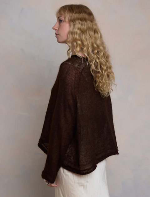 Luna Gallery Mohair Raglan Sleeve Sweater - Espresso