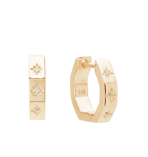 Murkani 12mm Octagonal Huggies - 18KT Gold Plate