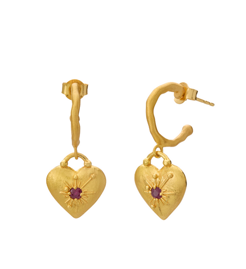 Murkani Love You Large Heart Hoop Earring