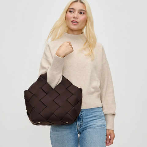 Sol and Selene Resilience Woven Neoprene Bag - Chocolate