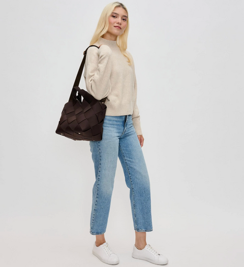 Sol and Selene Resilience Woven Neoprene Bag - Chocolate