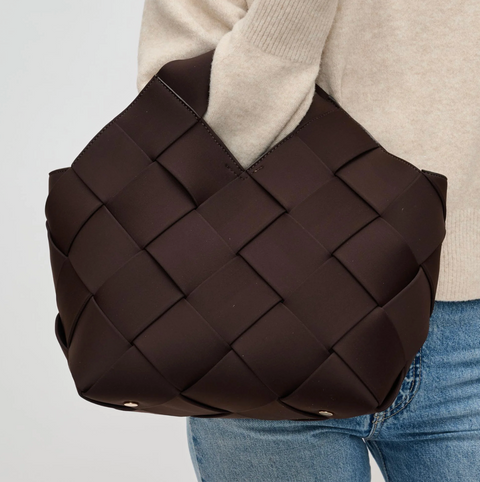 Sol and Selene Resilience Woven Neoprene Bag - Chocolate