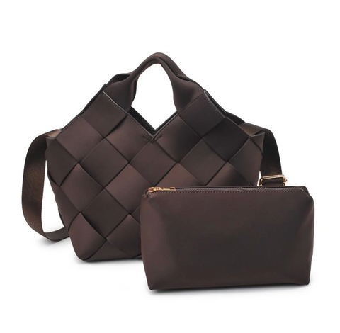 Sol and Selene Resilience Woven Neoprene Bag - Chocolate