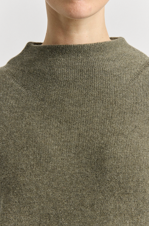 Toorallie Drop Shoulder Mock Neck Jumper - Kale