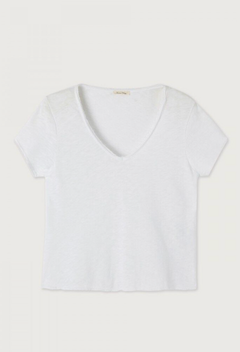American Vintage Sonoma V-Neck Short Sleeve T-Shirt - White
