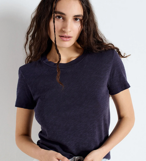 American Vintage Sonoma Short Sleeve Crew T-Shirt - Vintage Navy