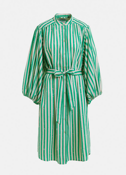 Essentiel Antwerp Jodianna Dress - Green/Cream Stripe