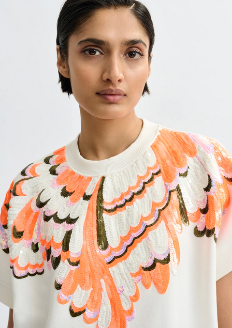 Essentiel Antwerp Jolies Sweatshirt - Off White/Multicolour