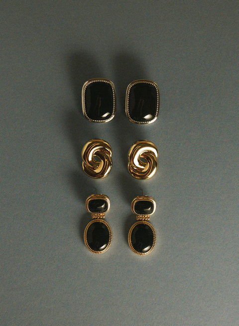 Luv AJ Midnight Mesa Drop Studs - Gold