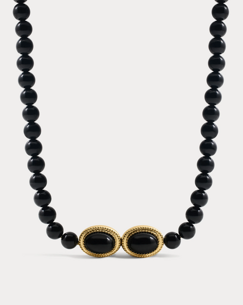 Luv AJ Midnight Mesa Beaded Necklace - Gold