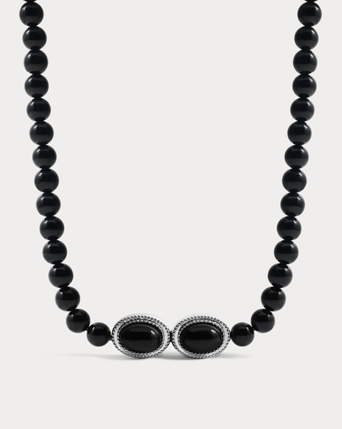 Luv AJ Midnight Mesa Beaded Necklace - Silver