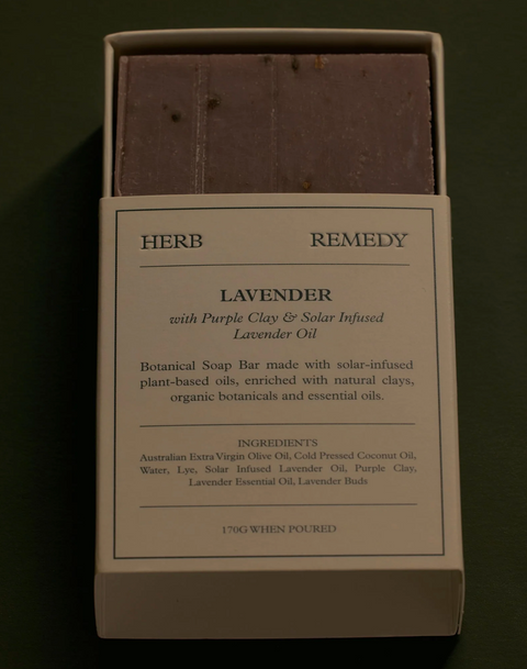 Herb Remedy Soap - Lavender with Purple Clay & Solar Infused Lavender Oil