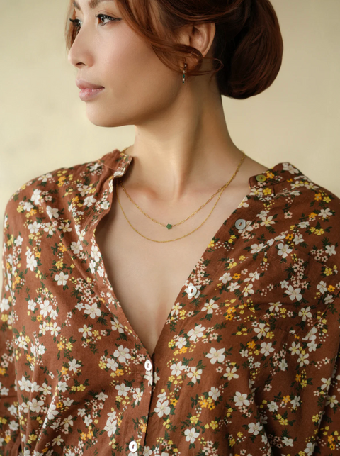 Marie Louise De Monterey Amy Floral Blouse - Chocolate