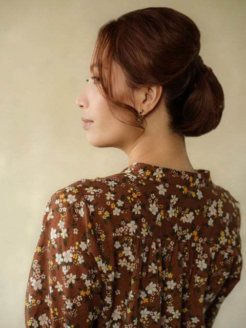 Marie Louise De Monterey Amy Floral Blouse - Chocolate