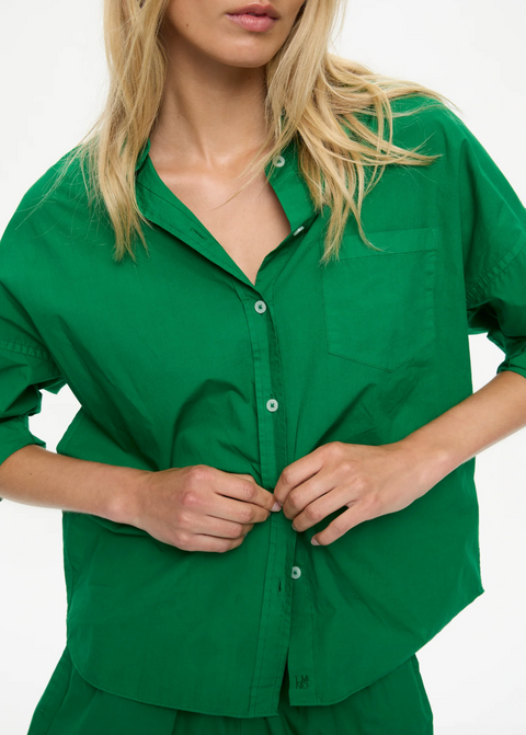 LMND Chiara Classic Long Sleeve Shirt - Green Hills