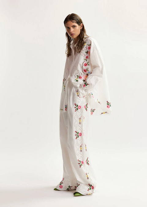 Essentiel Antwerp Jayme Embroidered Shirt - Off White