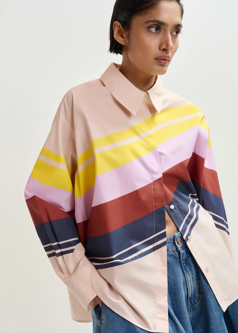 Essentiel Antwerp Joppy Shirt - Cream/Multicolour