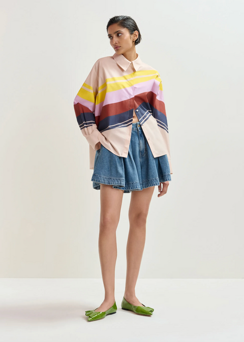 Essentiel Antwerp Joppy Shirt - Cream/Multicolour