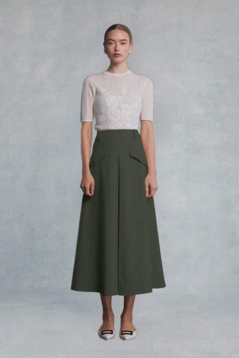 Lovaan Joanna Midi Skirt - Forest