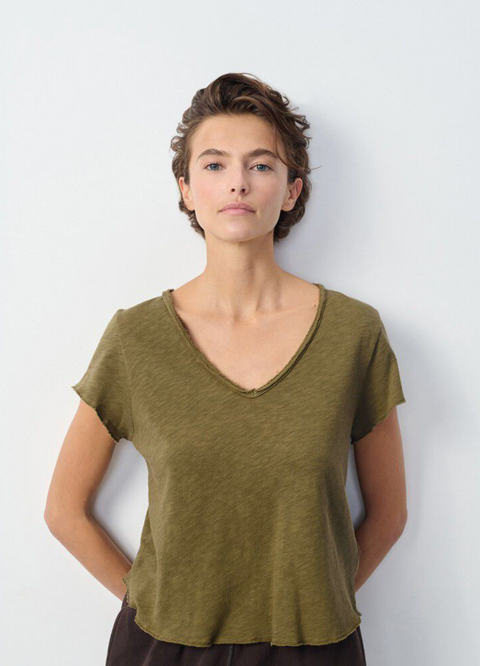 American Vintage Sonoma V-Neck Short Sleeve T-Shirt - Vintage Bush
