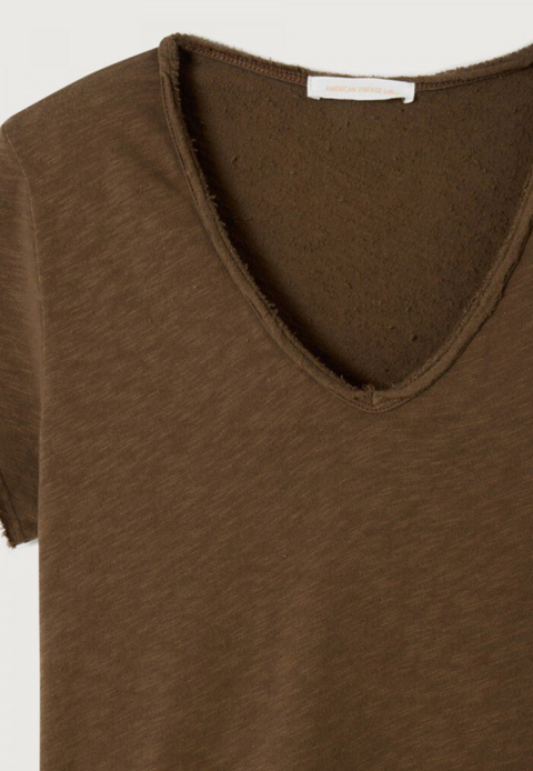 American Vintage Sonoma V-Neck Short Sleeve T-Shirt - Vintage Chestnut