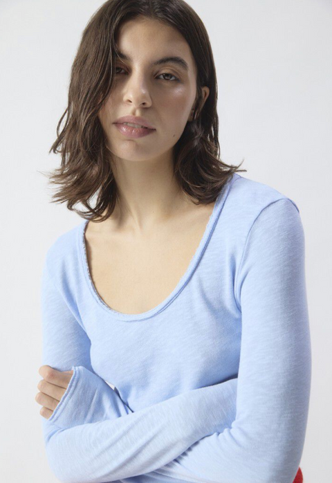 American Vintage Sonoma Long Sleeve Scoop Neck T-Shirt - Vintage Splash