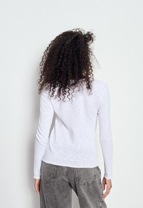 American Vintage Sonoma Long Sleeve Scoop Neck T-Shirt - White