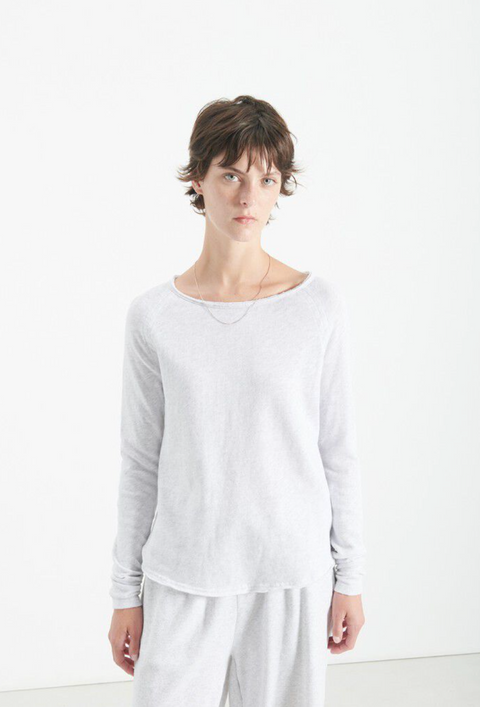 American Vintage Sonoma Long Sleeve Boatneck T-Shirt - Arctic Melange