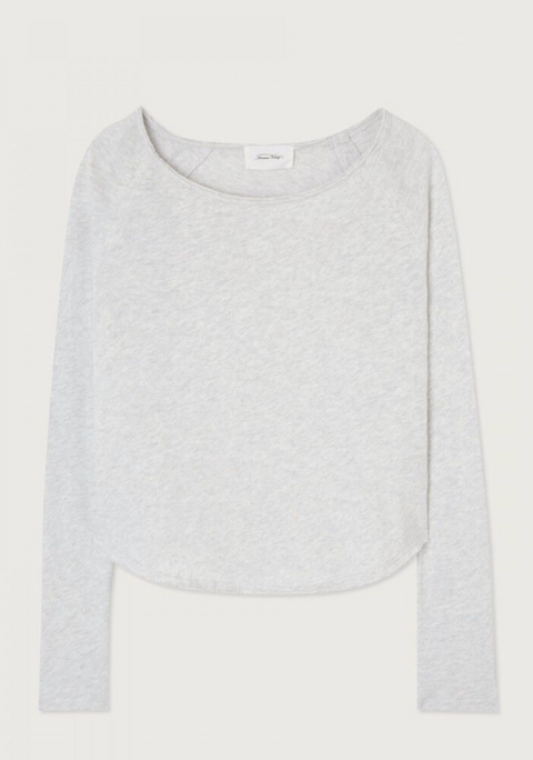 American Vintage Sonoma Long Sleeve Boatneck T-Shirt - Arctic Melange