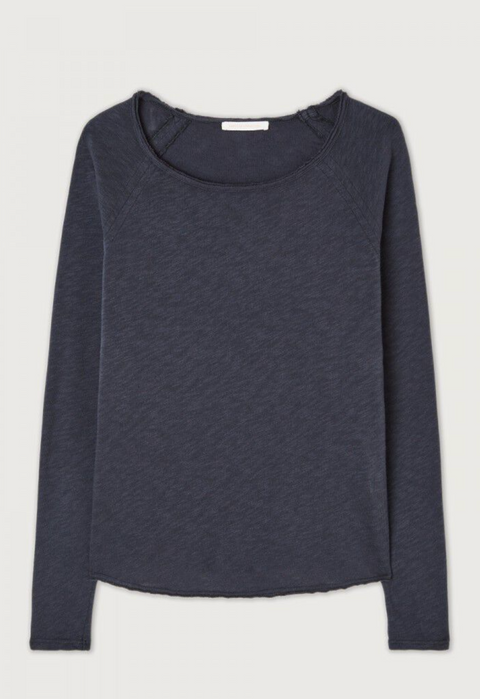American Vintage Sonoma Long Sleeve Boatneck T-Shirt - Vintage Navy