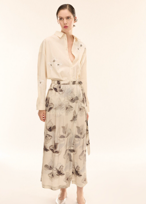 Ottod'Ame Embroidered Shirt - Latte