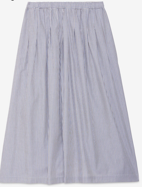 Ottod'Ame Stripe Skirt - Off White/Navy/Choc