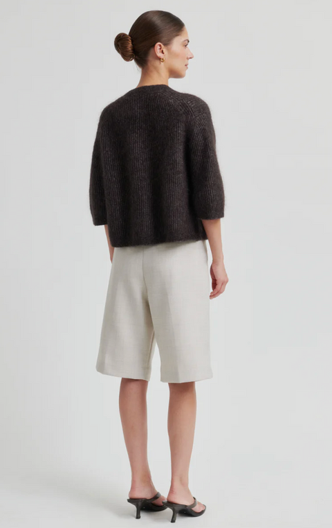 Second Female Andrea 3/4 Sleeve Cardigan - Chocolate Torte