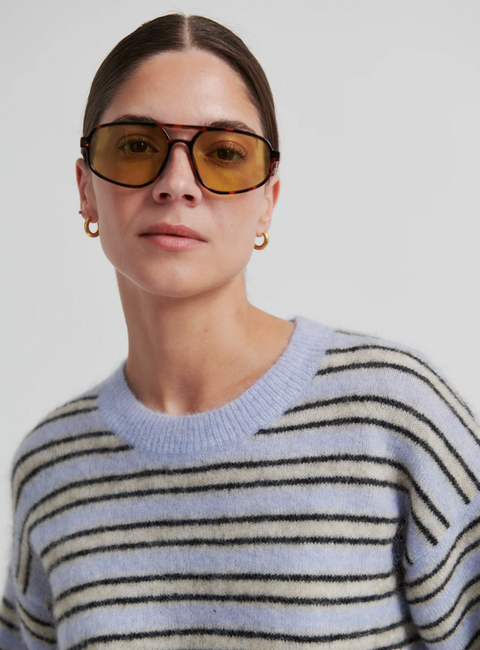 Second Female Stellar Stripe Knit - Halogen Blue
