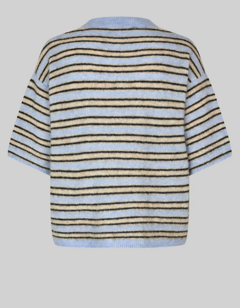 Second Female Stellar Stripe Knit - Halogen Blue