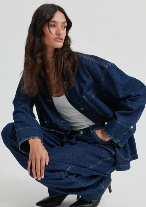 Second Female Columbo Denim Jacket - Dark Blue
